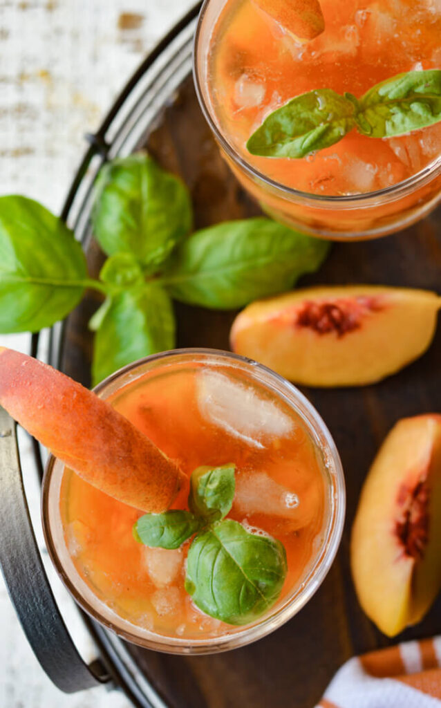 Peach Basil Vodka Infusion