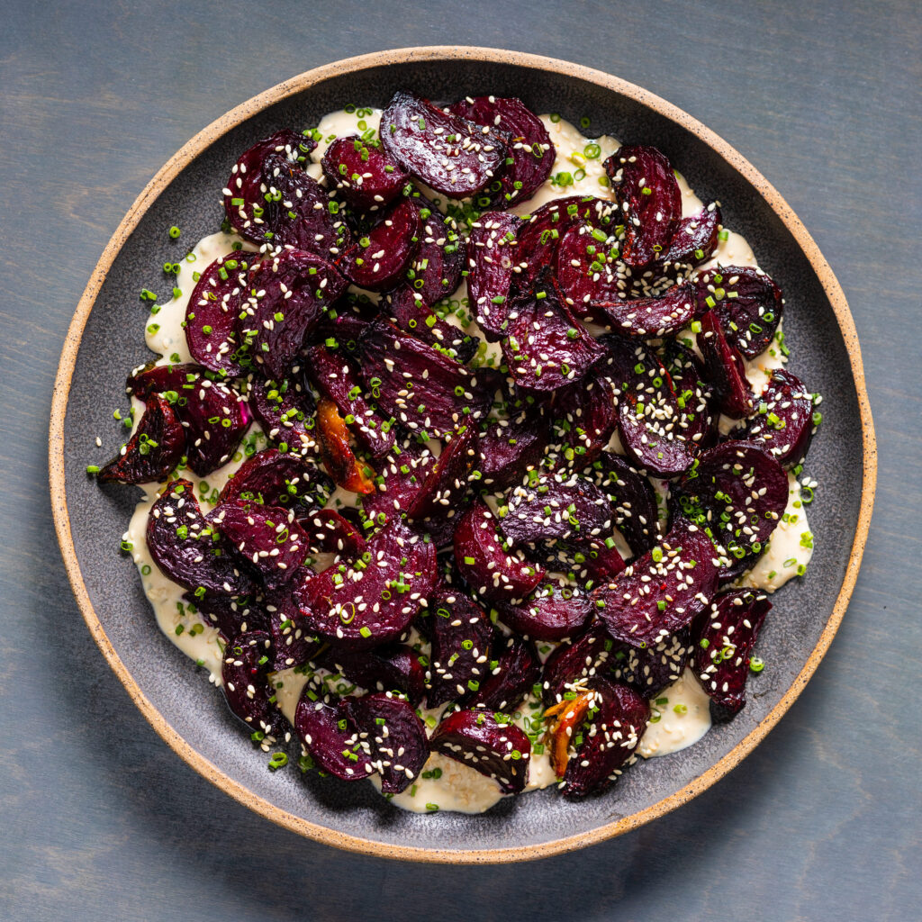 Roasted Beets With Lemon Tahini Dressing